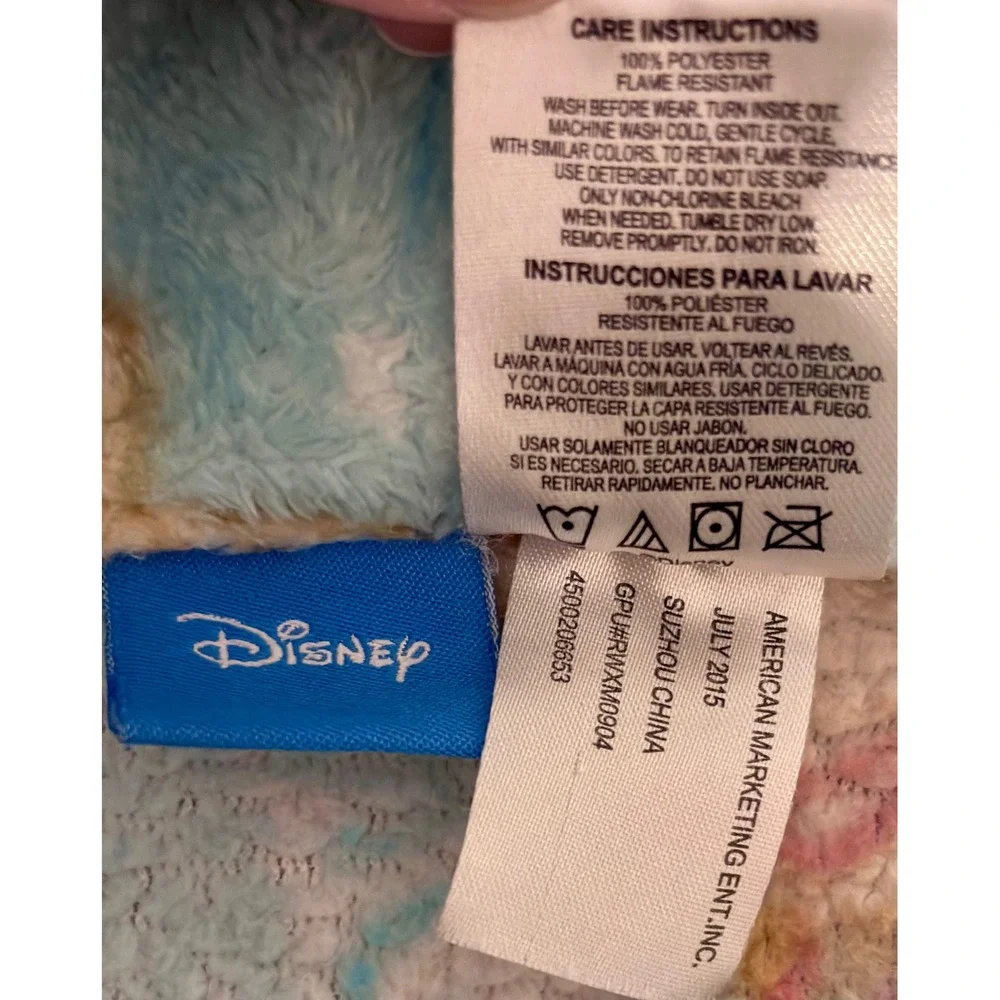 Disney Frozen Bathrobe‎ Girls 7/8 Blue Excellent Elsa Anna Plush Fleece Robe